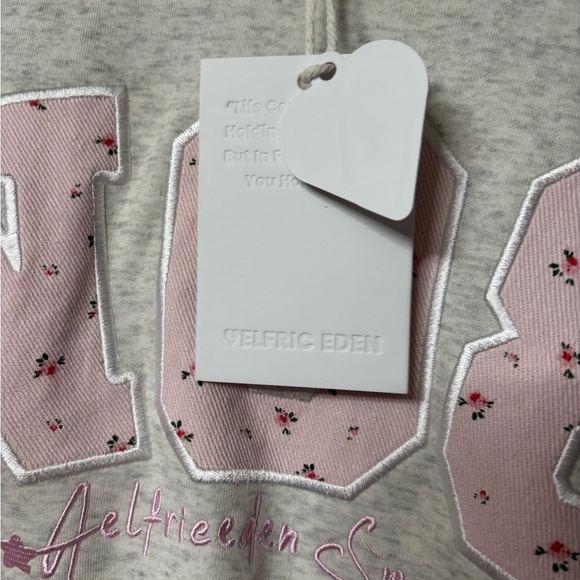Aelfric Eden Gray and Pink Crew Neck Sweater - Picture 4 of 5